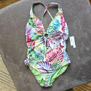 Bleu Rod Beattie Women's Ring Floral Breeze Ring Me Up X-Back one piece swimsuit